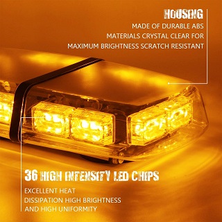 Sync Feature Super Bright Car Truck Emergency Beacon Warning Hazard Flash Strobe Light with 16 Different Flashing,12/24V Linkitom 4 in 1 Surface Mount Grill Light Head Amber, 6.5 INCH